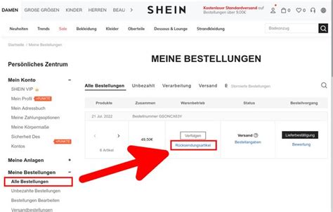 shein rücksendung